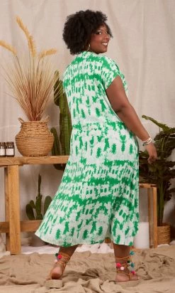 Robe Izabella Tie And Dye Vert Brésil -Robe Belle Soldes bfe1e427 06af 48b3 9deb 2ea0d35ebb68