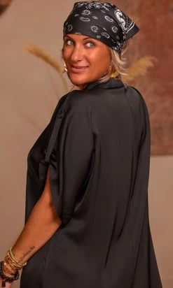 Robe Valène Satin Noir