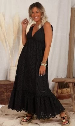 Robe Aure Broderie Noir