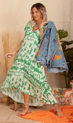 Robe Izabella Tie And Dye Vert Brésil -Robe Belle Soldes facetune 20 03 2023 09 12 07