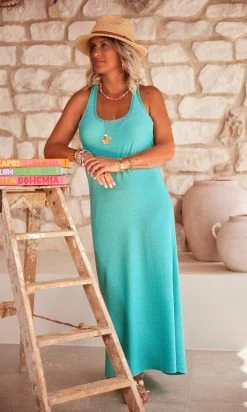Robe Ludo Vert Turquoise Irisé