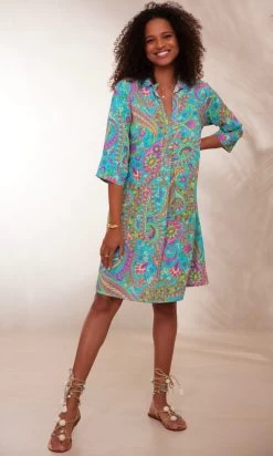 Petite Robe Joyce Vert Turquoise Cachemire Flower -Robe Belle Soldes facetune 23 01 2024 12 15 57