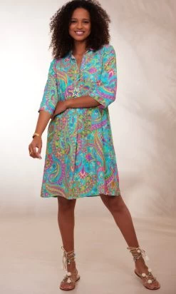 Petite Robe Joyce Vert Turquoise Cachemire Flower -Robe Belle Soldes facetune 23 01 2024 12 20 58