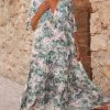 Robe Talya Bleu Vert Flower Bloom
