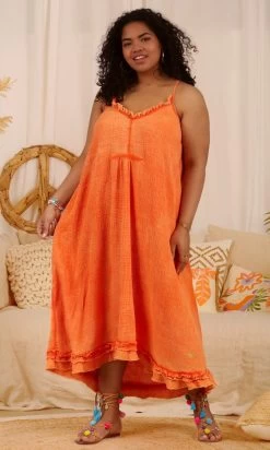 Robe Sakina Voile De Coton Orange -Robe Belle Soldes facetune 27 02 2024 10 57 05