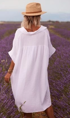Petite Robe Chemise Sherine Oversize Blanc