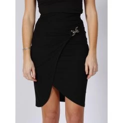 Jupe Droite Fendue Dalal Jewel Noir Femme - Guess