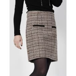 Jupe Droite Taille Haute Multico Rose Femme - Morgan -Robe Belle Soldes jupe droite taille haute multico rose femme morgan 2