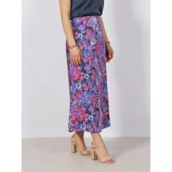 Jupe Midi à Fleurs Satin Mayra Multicolore Femme - Only -Robe Belle Soldes jupe midi a fleurs satin mayra multicolore femme only 2