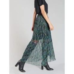 Jupe Midi Ayleen Effet Pailleté Vert Femme - Le Temps Des Cerises -Robe Belle Soldes jupe midi ayleen effet paillete vert femme le temps des cerises 2