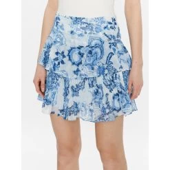 Jupe Mini à Volants Gilda Bleu Femme - Guess