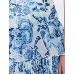 Jupe Mini à Volants Gilda Bleu Femme - Guess -Robe Belle Soldes jupe mini a volants gilda bleu femme guess 3