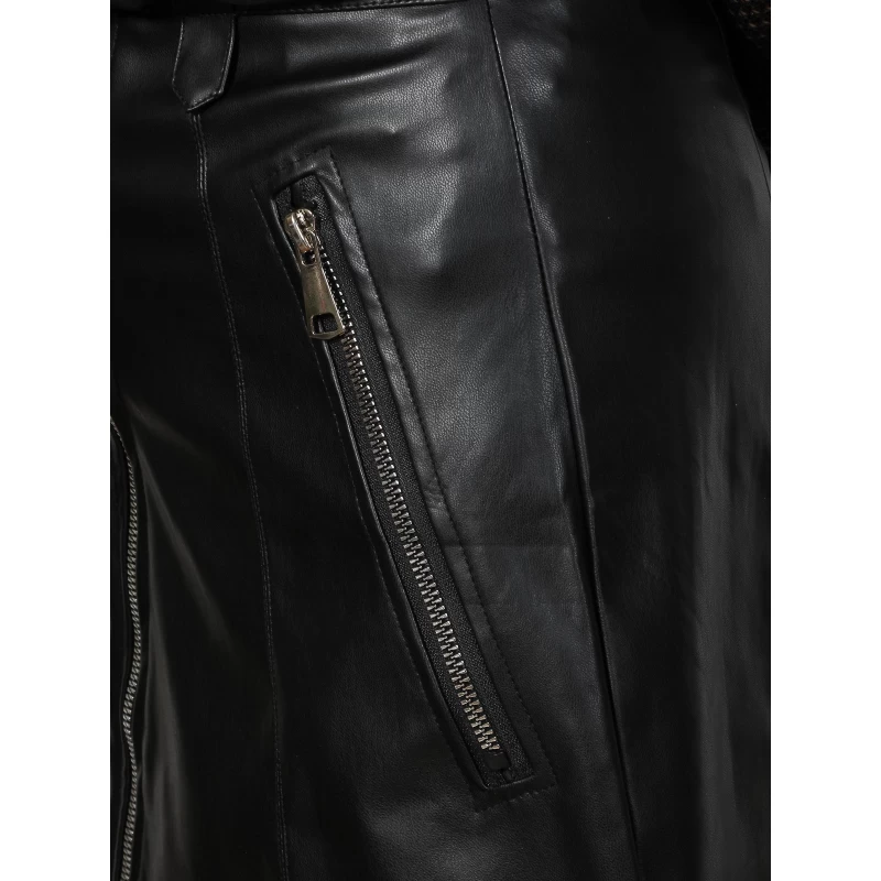 Jupe Simili Cuir Derek Noir Femme - Tiffosi 6 Jupe Simili Cuir Derek Noir Femme - Tiffosi – Image 4