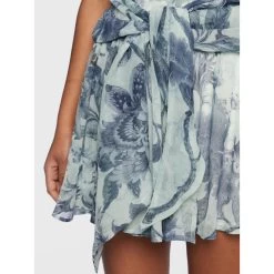 Jupe Volant Aman Bleu Femme - Guess -Robe Belle Soldes jupe volant aman bleu femme guess 3