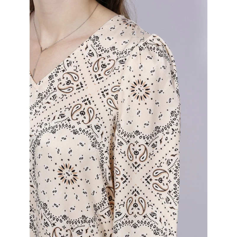 Robe Ample Imprimés Rina Beige Femme - Vero Moda 6 Robe Ample Imprimés Rina Beige Femme - Vero Moda – Image 4