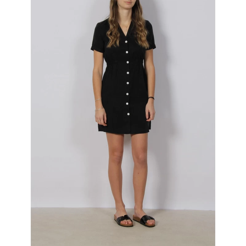 Robe Chemise Cintrée Harper Noir Femme - Vero Moda 3 Robe Chemise Cintrée Harper Noir Femme - Vero Moda