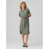 Robe Chemise Mi-longue Bumpy Kaki Femme - Vero Moda -Robe Belle Soldes robe chemise mi longue bumpy kaki femme vero moda