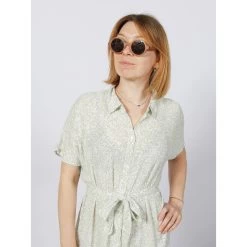Robe Chemise Mi-longue Menny Vert Femme - Vero Moda -Robe Belle Soldes robe chemise mi longue menny vert femme vero moda 3