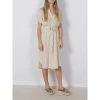 Robe Chemise Rayée Bumpy Beige Femme - Vero Moda -Robe Belle Soldes robe chemise rayee bumpy beige femme vero moda