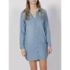 Vero Moda Robe Chemise Silla Bleu Femme - Véro Moda -Robe Belle Soldes robe chemise silla bleu femme vero moda
