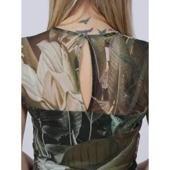 Robe Courte Aida Kaki Femme - Guess -Robe Belle Soldes robe courte aida kaki femme guess 3