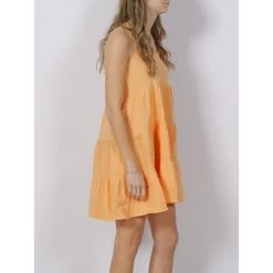 Robe Courte Ample Thyra Orange Femme - Only -Robe Belle Soldes robe courte ample thyra orange femme only 2