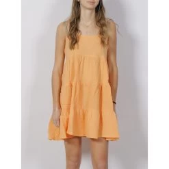 Robe Courte Ample Thyra Orange Femme - Only