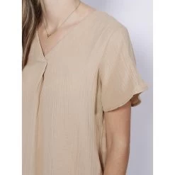 Robe Courte Droite Natali Beige Femme - Vero Moda -Robe Belle Soldes robe courte droite natali beige femme vero moda 3