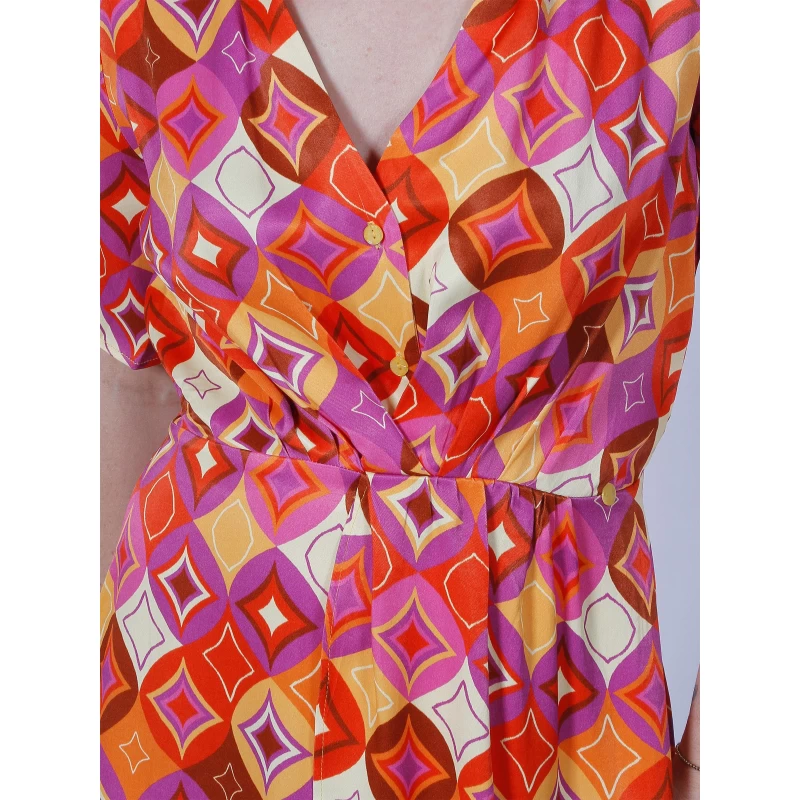 Robe Courte Imprimés Geometric Multicolore Femme - Salsa 6 Robe Courte Imprimés Geometric Multicolore Femme - Salsa – Image 4