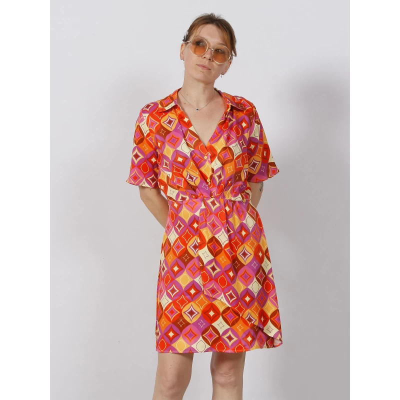 Robe Courte Imprimés Geometric Multicolore Femme - Salsa 3 Robe Courte Imprimés Geometric Multicolore Femme - Salsa