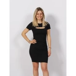 Robe Courte Moulante Lana Noir Femme - Guess