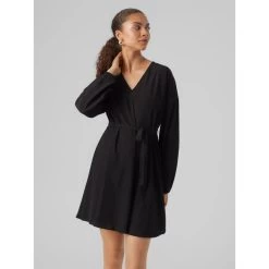 Robe Courte Naja Ruban Uni Noir Femme - Vero Moda