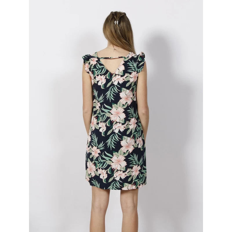 Robe Droite à Fleurs Sylvie Bleu Marine Femme - Only 4 Robe Droite à Fleurs Sylvie Bleu Marine Femme - Only – Image 2