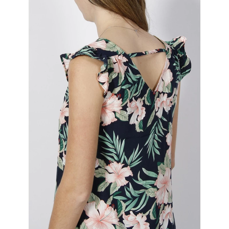 Robe Droite à Fleurs Sylvie Bleu Marine Femme - Only 6 Robe Droite à Fleurs Sylvie Bleu Marine Femme - Only – Image 4