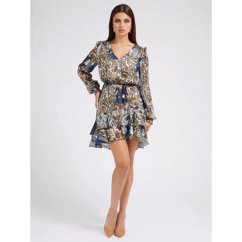Robe Elea Patchwork Multicolore Femme - Guess 5 Robe Elea Patchwork Multicolore Femme - Guess – Image 3