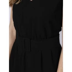 Robe évasée Ceinture Noir Femme - Armani Exchange -Robe Belle Soldes robe evasee ceinture noir femme armani exchange 3