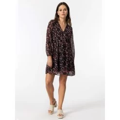 Robe Fou 2 Motif Floral Rose/noir Femme - Tiffosi