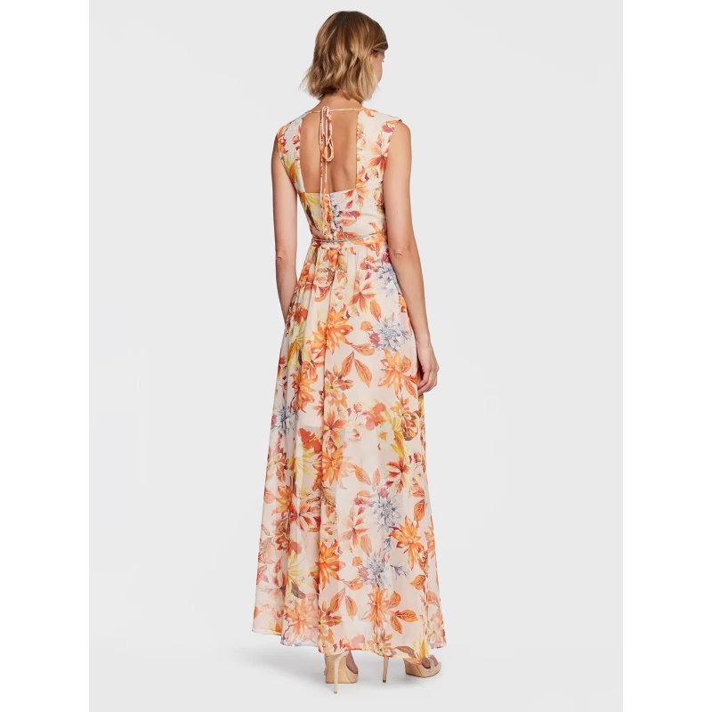 Robe Longue à Fleurs Gilda Orange Femme - Guess 4 Robe Longue à Fleurs Gilda Orange Femme - Guess – Image 2