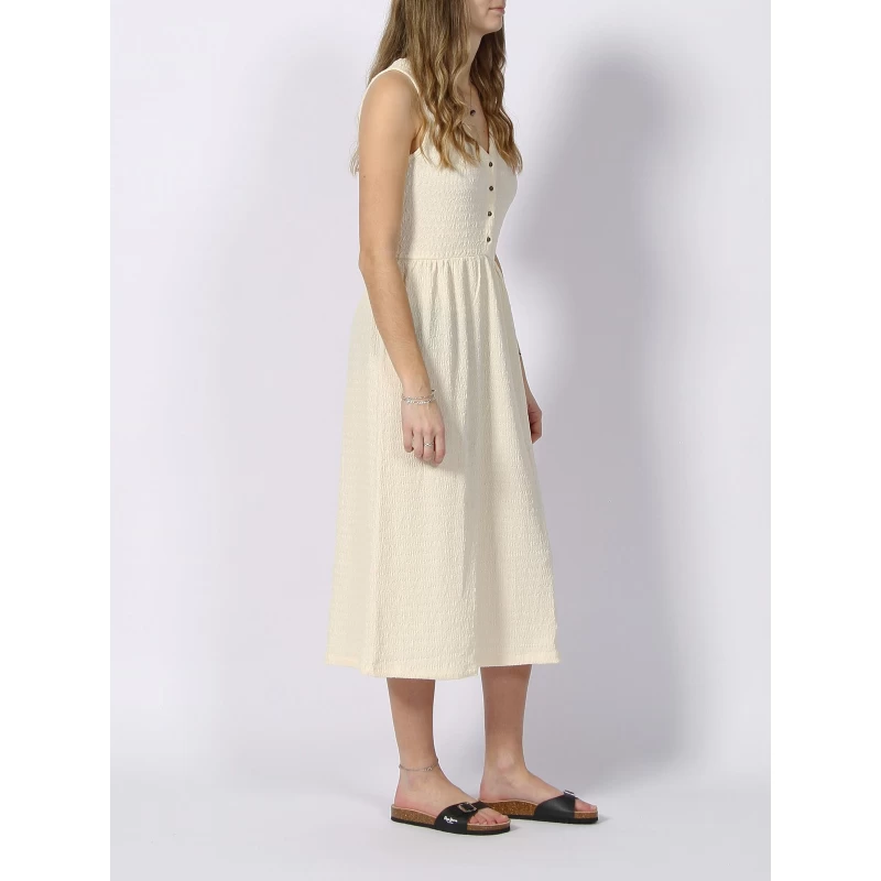 Robe Midi Aria Blanc Ivoire Femme - Deeluxe 5 Robe Midi Aria Blanc Ivoire Femme - Deeluxe – Image 3