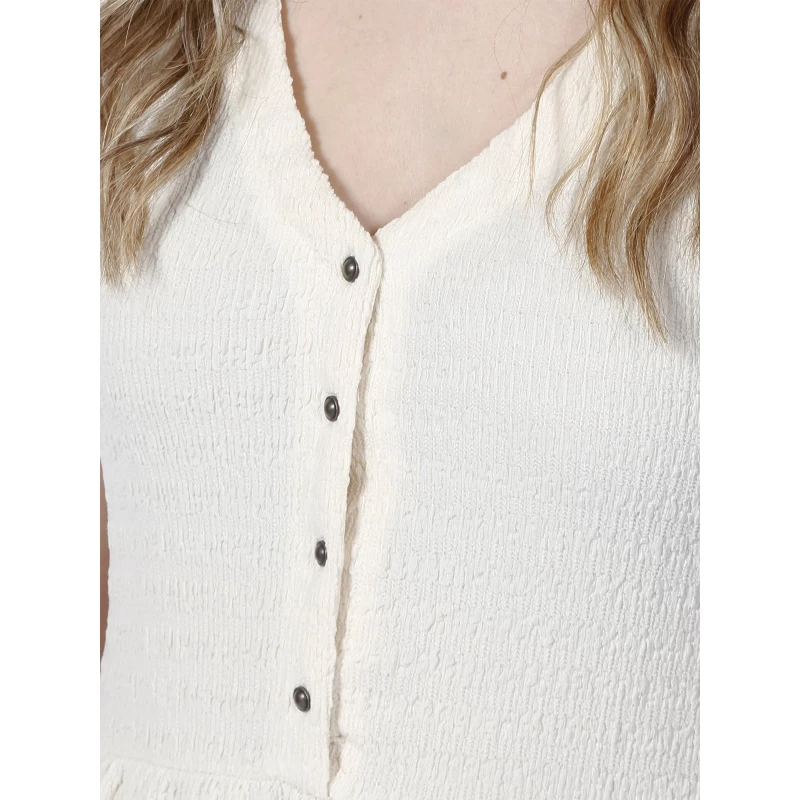 Robe Midi Aria Blanc Ivoire Femme - Deeluxe 6 Robe Midi Aria Blanc Ivoire Femme - Deeluxe – Image 4