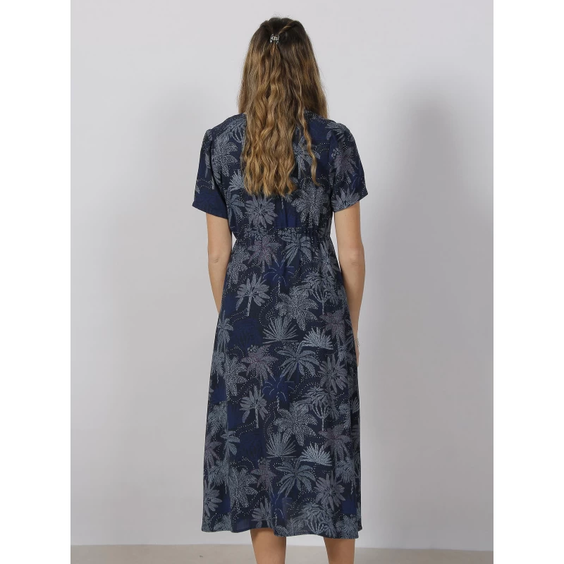 Robe Midi Fendu Missa Bleu Marine Femme - Teddy Smith 4 Robe Midi Fendu Missa Bleu Marine Femme - Teddy Smith – Image 2