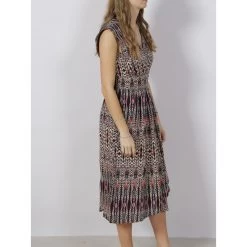 Robe Midi Fendue à Imprimés Irmah Noir Rouge Femme - Deeluxe 8 Robe Midi Fendue à Imprimés Irmah Noir Rouge Femme - Deeluxe -Robe Belle Soldes robe midi fendue a imprimes irmah noir rouge femme deeluxe 2