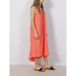 Robe Midi Natali Orange Femme - Vero Moda -Robe Belle Soldes robe midi natali orange femme vero moda 2