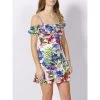 Robe Mini à Fleurs Alva Multicolore Femme - Guess -Robe Belle Soldes robe mini a fleurs alva multicolore femme guess