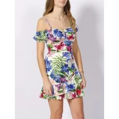 Robe Mini à Fleurs Alva Multicolore Femme - Guess