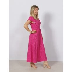 Robe Portefeuille Midi à Pois Naomi Rose Femme - Only -Robe Belle Soldes robe portefeuille midi a pois naomi rose femme only 2