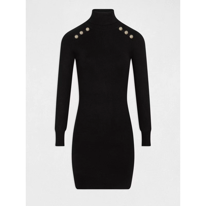 Robe Pull Ajustée Col Roulé Uni Noir Femme - Morgan 6 Robe Pull Ajustée Col Roulé Uni Noir Femme - Morgan – Image 4