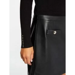 Robe Pull Jupe Simili Cuir 2 En 1 Noir Femme - Morgan -Robe Belle Soldes robe pull jupe simili cuir 2 en 1 noir femme morgan 3