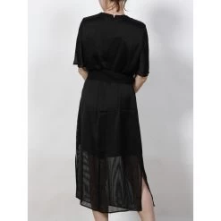 Robe Vestito Noir Femme - Armani Exchange -Robe Belle Soldes robe vestito noir femme armani exchange 1