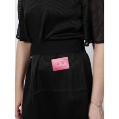 Robe Vestito Noir Femme - Armani Exchange -Robe Belle Soldes robe vestito noir femme armani exchange 3